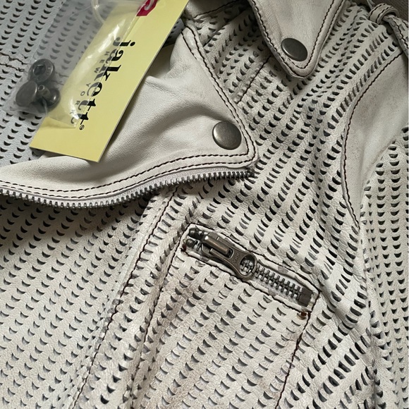 Jakett New York Josey Perforated Washed Leather Moto Biker Jacket Size S NWT - Picture 9 of 11